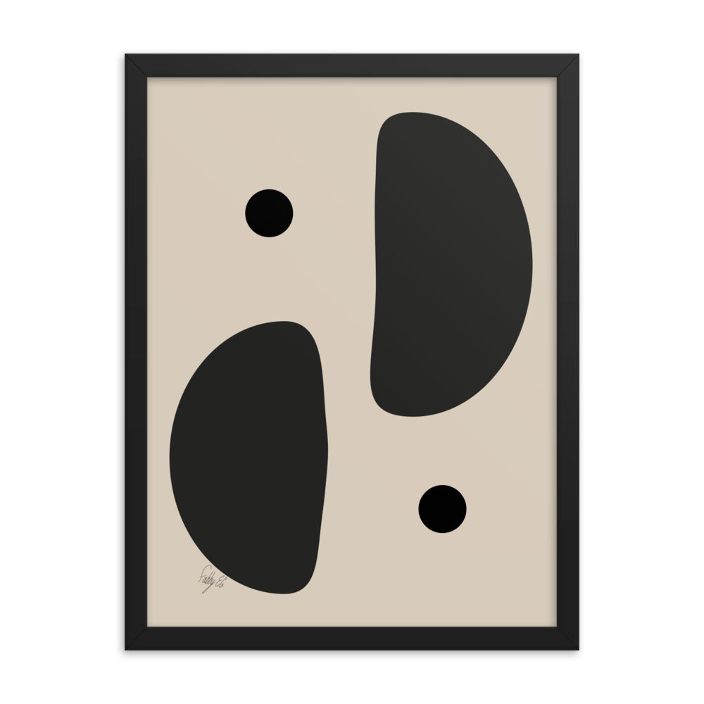 Mirror effect dots pale framed poster