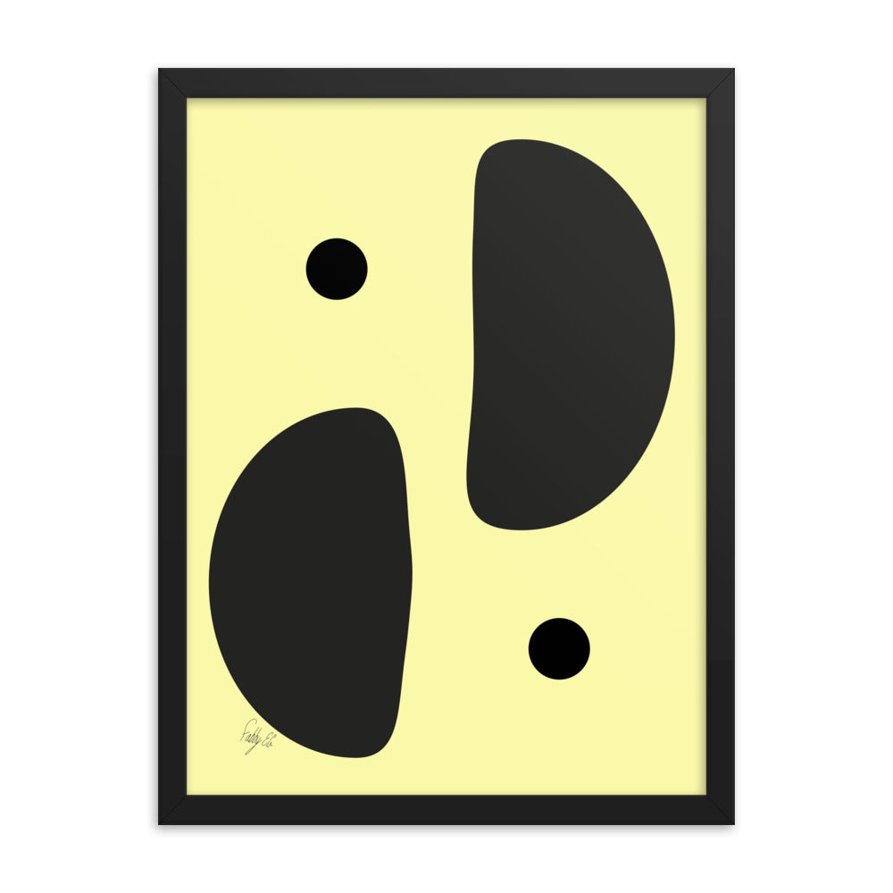 Mirror effect dots yellow warmth framed poster