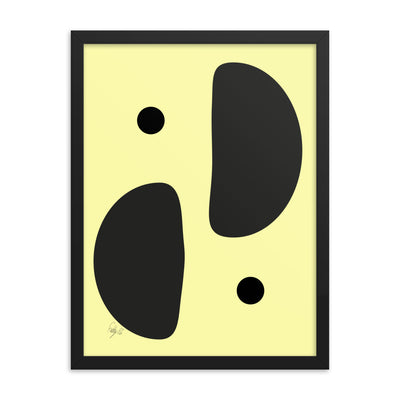 Mirror effect dots yellow warmth framed poster