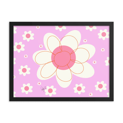 Yellow flower framed poster