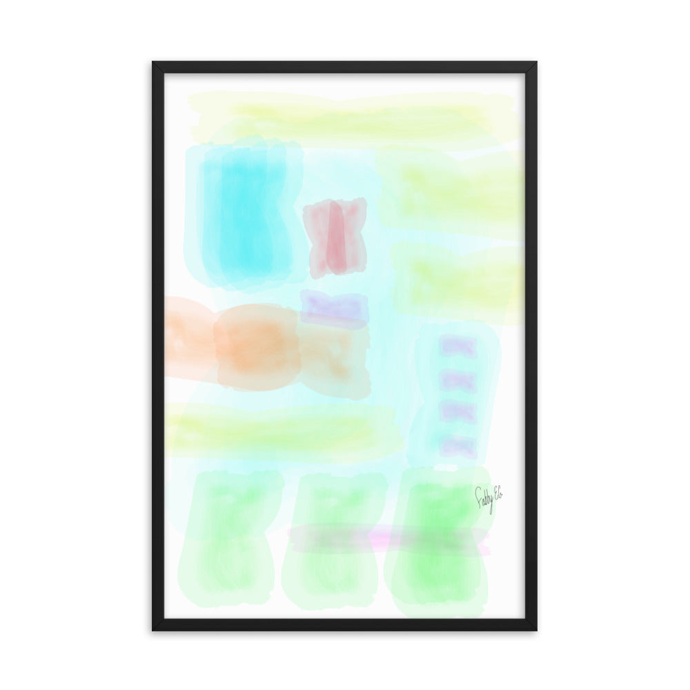 Watercolor abstract framed poster