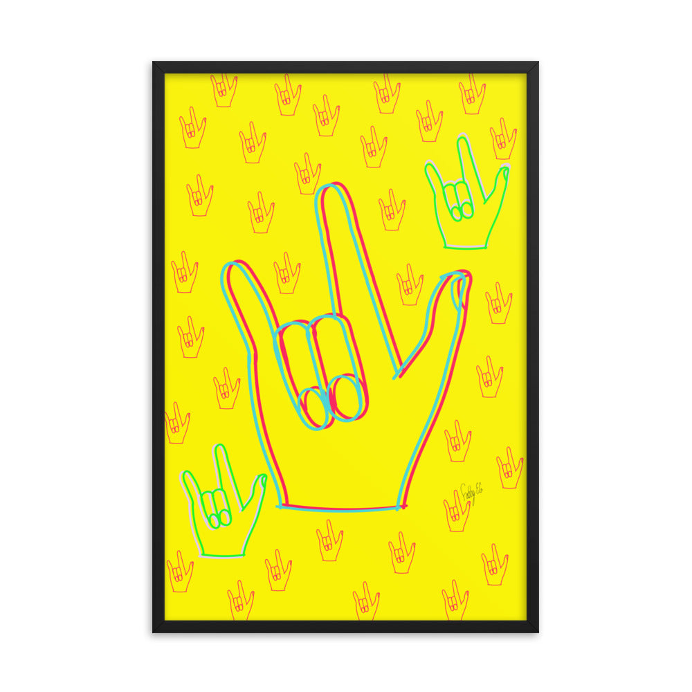 I love you sign language framed poster