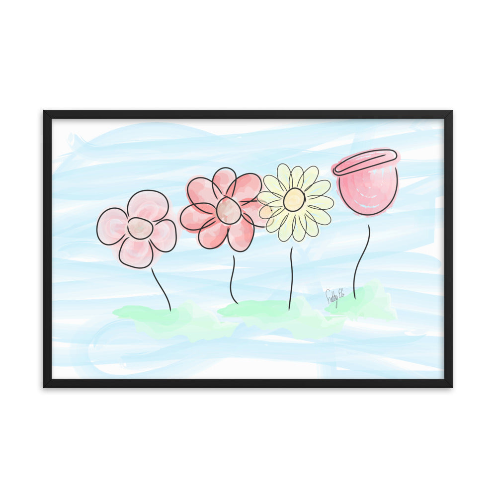 Buying myself four flowers framed poster