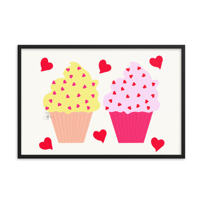 In memory of love cupcakes framed poster