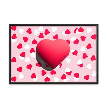 Valentines heart for love framed poster