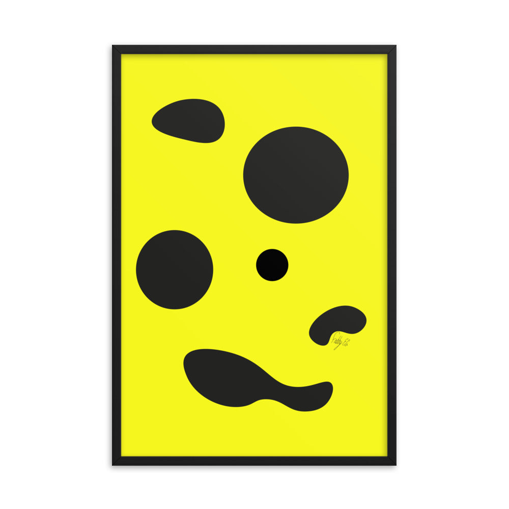 Dots yellow framed poster