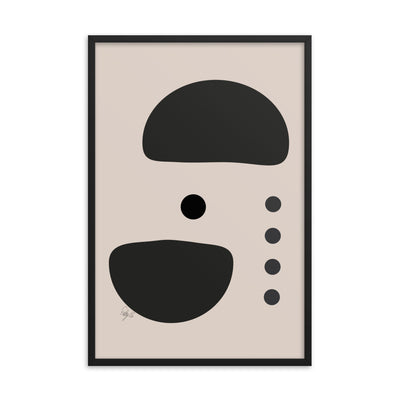 Dots taking sides Light pale framed poster