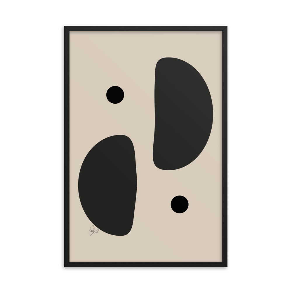 Mirror effect dots pale framed poster