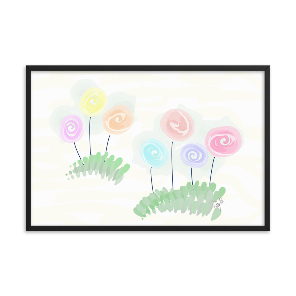 Women’s day flowers framed poster