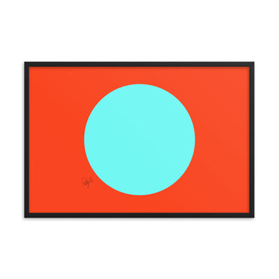 Circling around orange framed poster