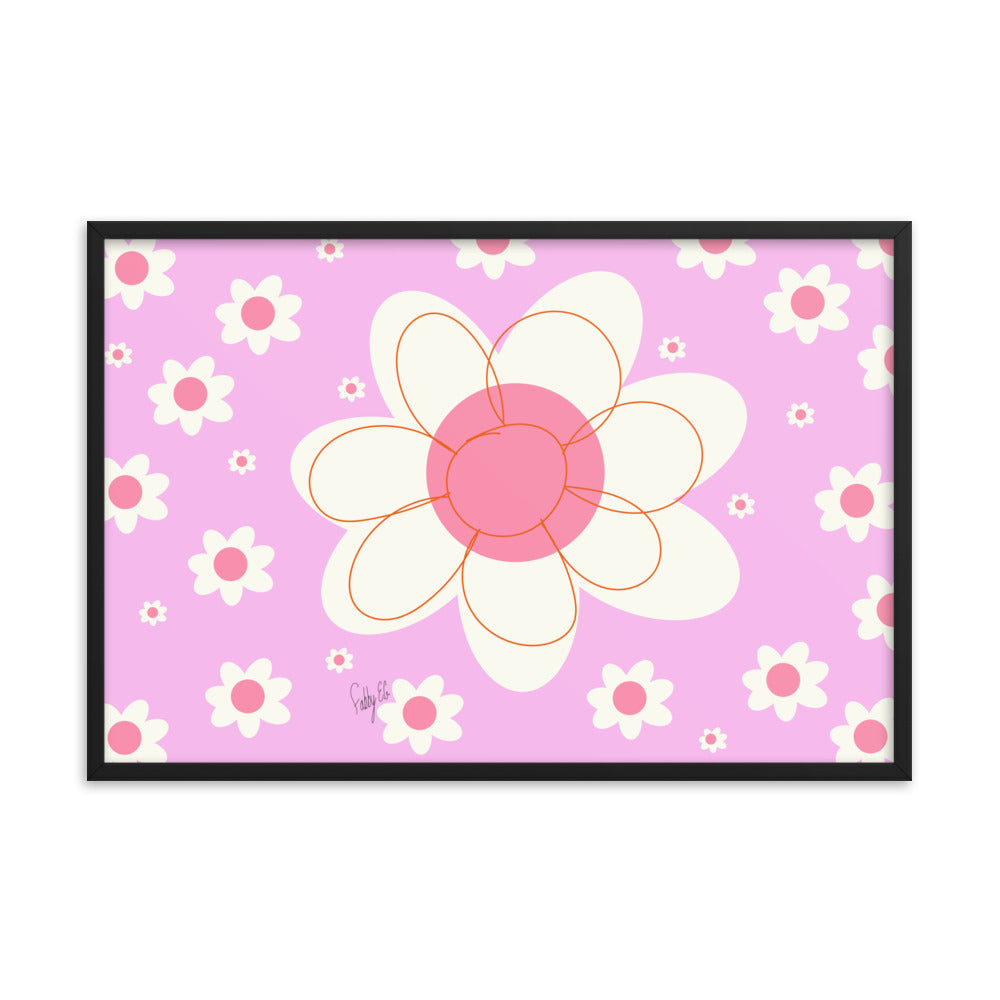 Yellow flower framed poster