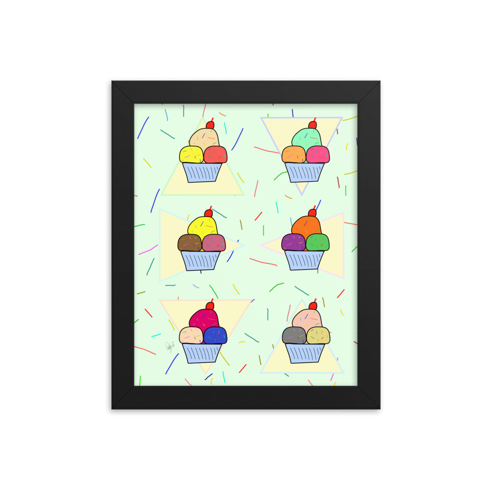 Ice cream time framed poster