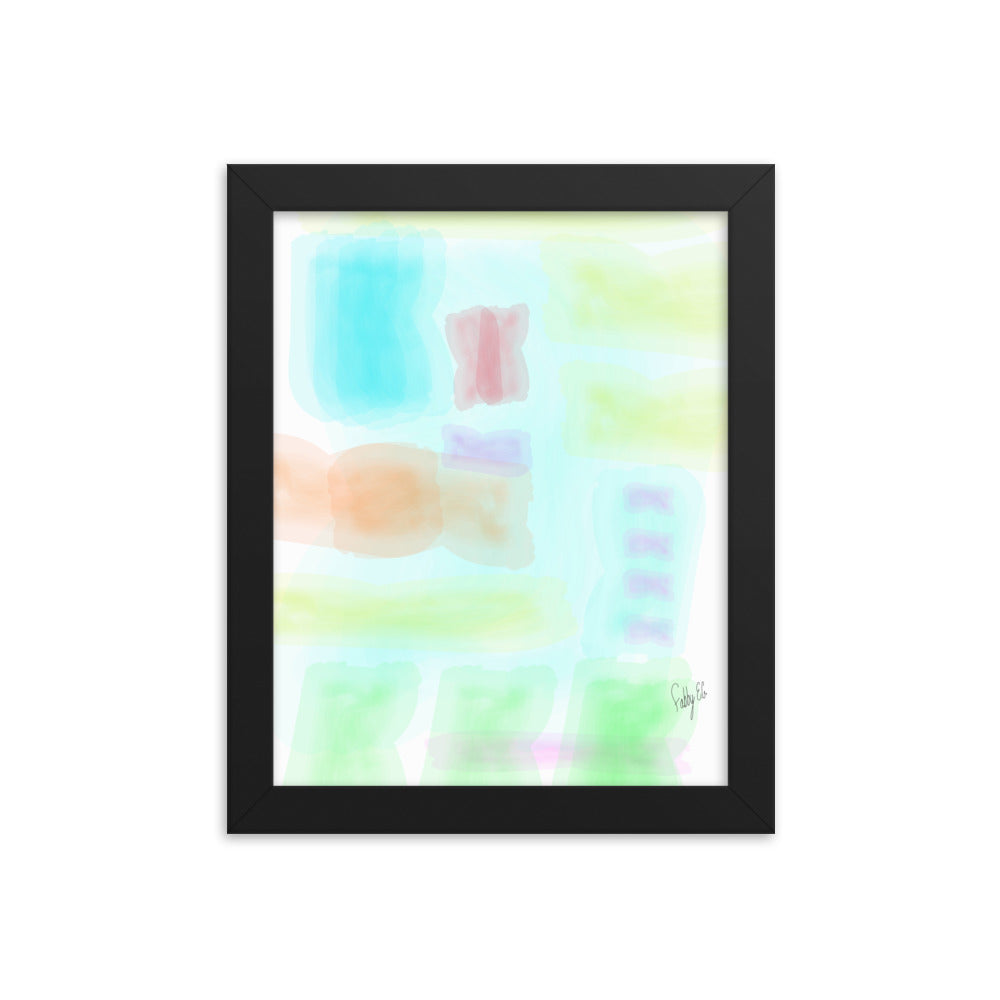 Watercolor abstract framed poster