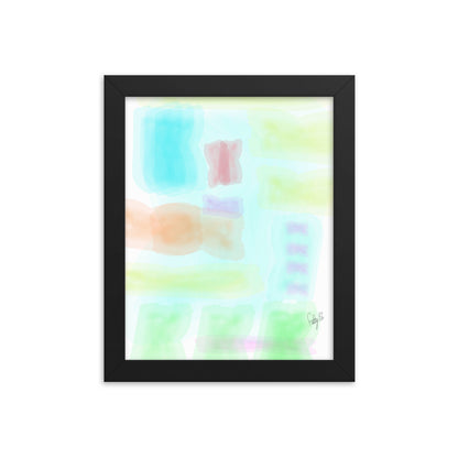 Watercolor abstract framed poster