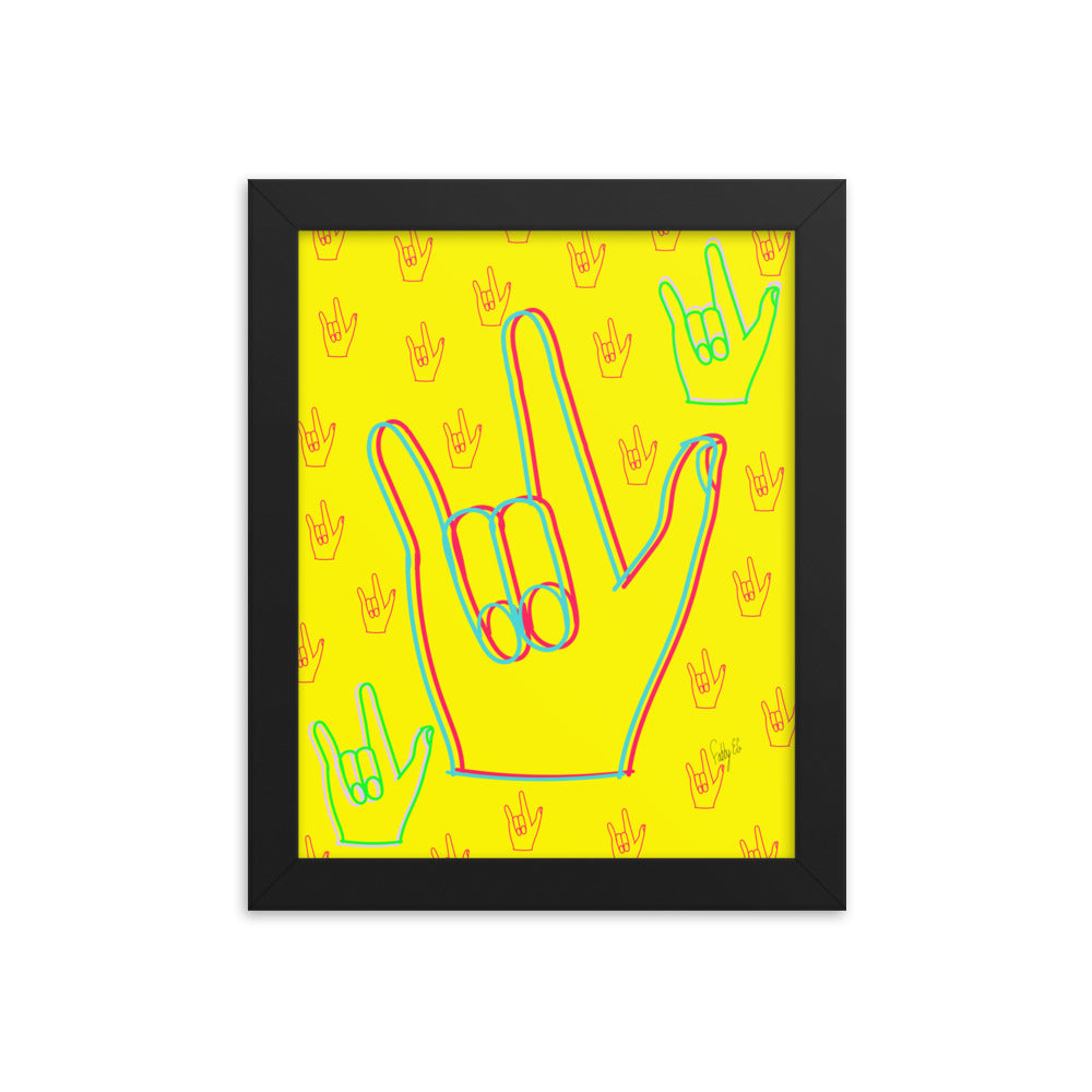I love you sign language framed poster