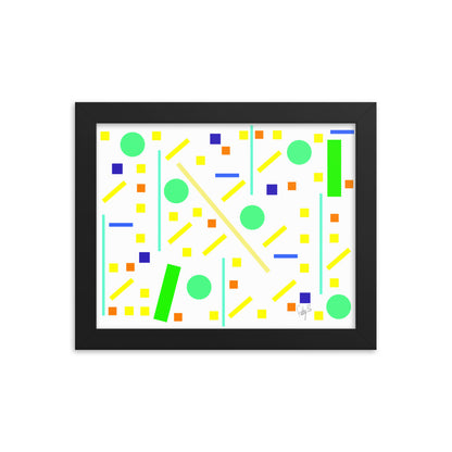 Squares and petite rectangles (white) framed poster