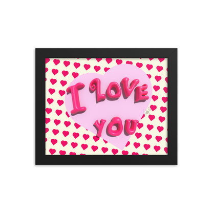 I love you heart framed poster