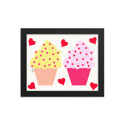 In memory of love cupcakes framed poster