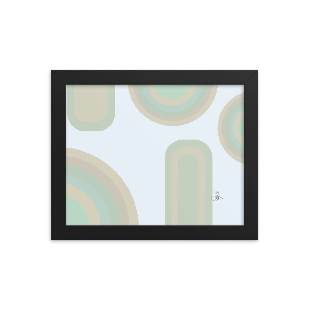 Neutral patterns blue framed poster
