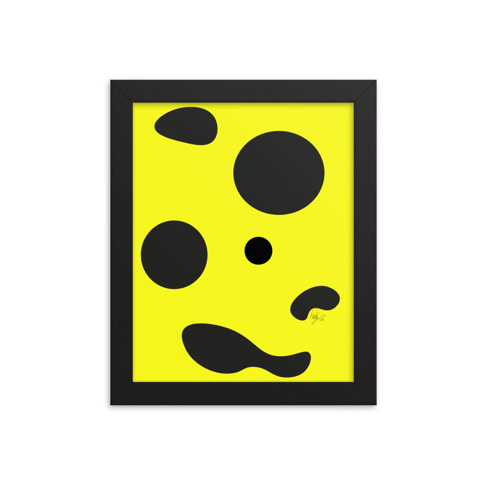 Dots yellow framed poster