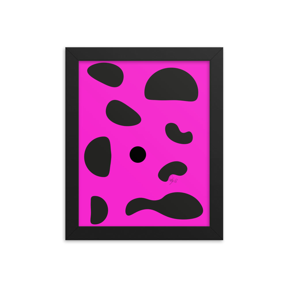 Dots pink framed poster