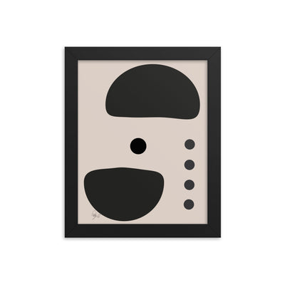 Dots taking sides Light pale framed poster