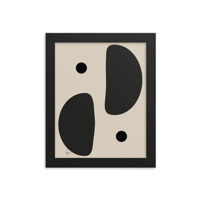 Mirror effect dots pale framed poster