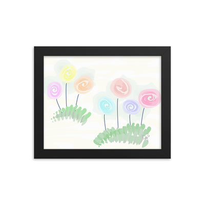 Women’s day flowers framed poster