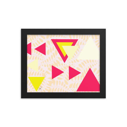 Triangular petals framed poster