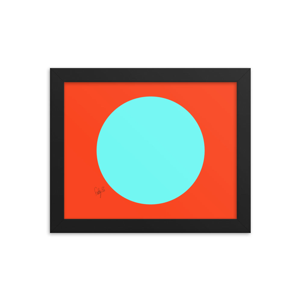 Circling around orange framed poster