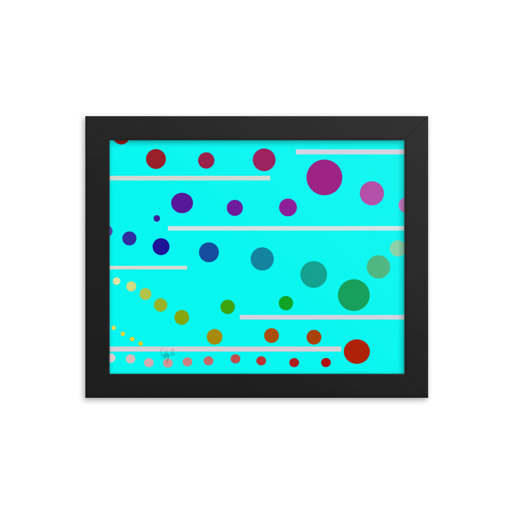 Follow along cyan blue framed poster