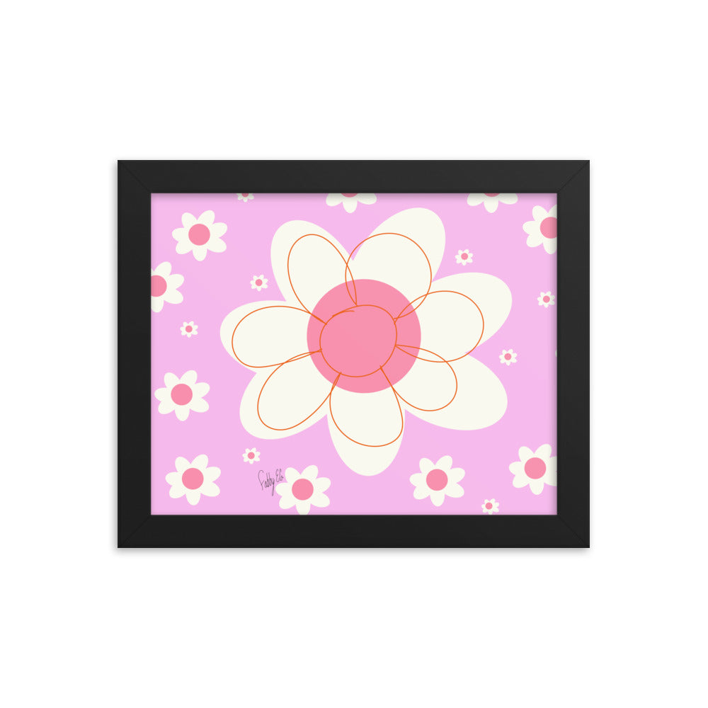 Yellow flower framed poster