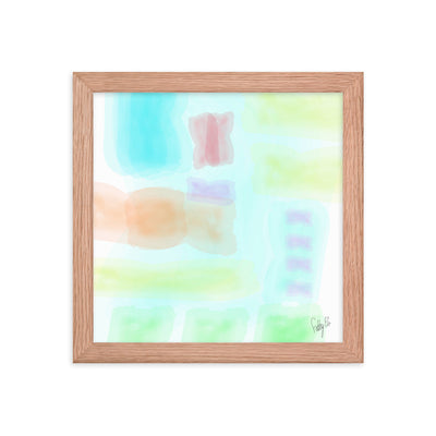 Watercolor abstract framed poster