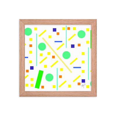 Squares and petite rectangles (white) framed poster