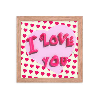 I love you heart framed poster