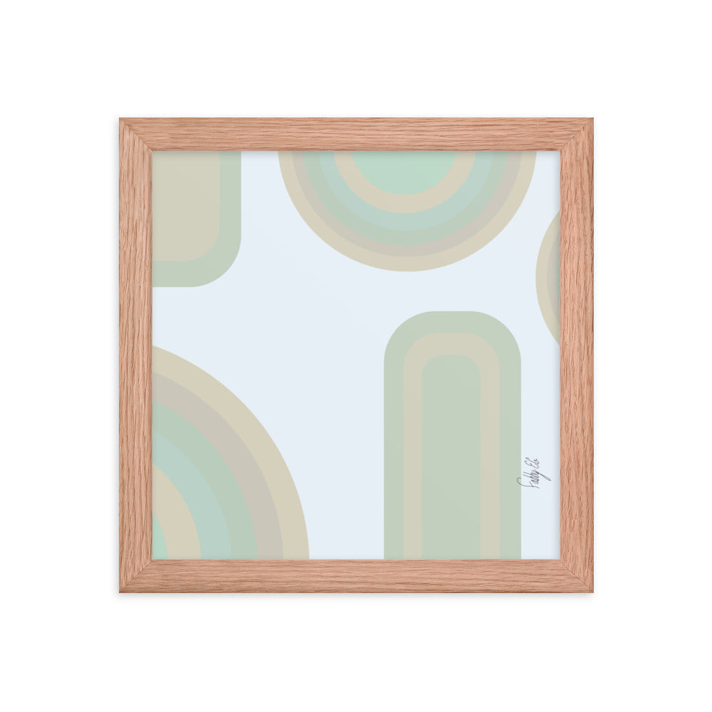 Neutral patterns blue framed poster