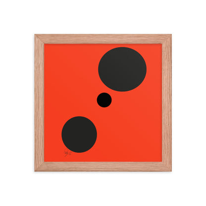 Dots orange framed poster