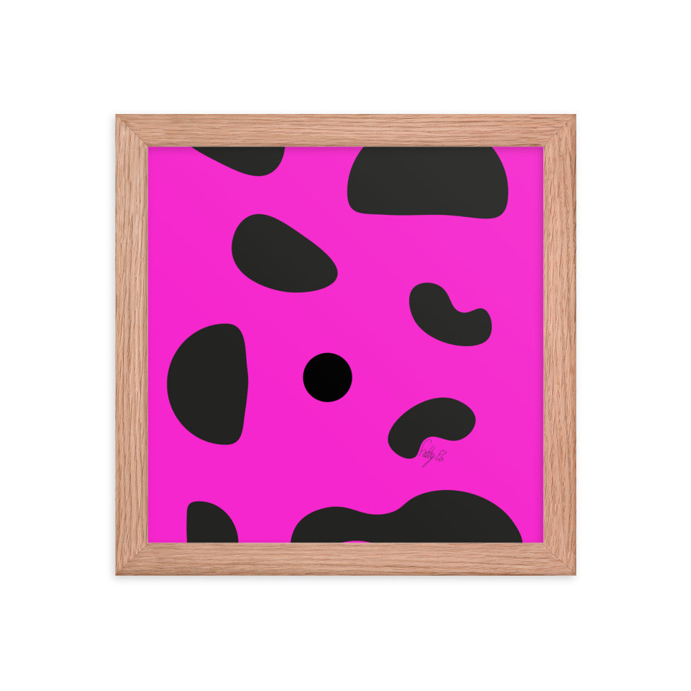 Dots pink framed poster