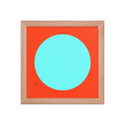 Circling around orange framed poster