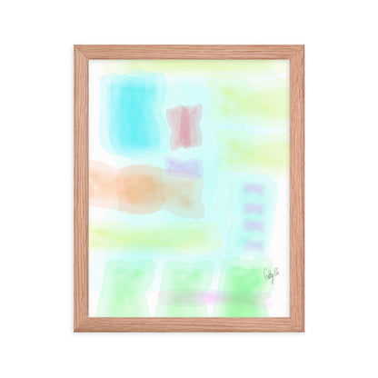 Watercolor abstract framed poster