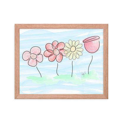 Buying myself four flowers framed poster