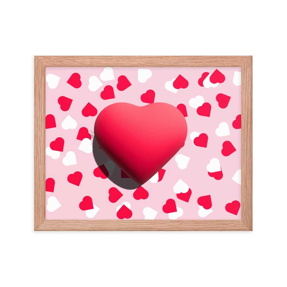 Valentines heart for love framed poster