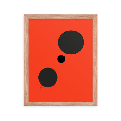 Dots orange framed poster