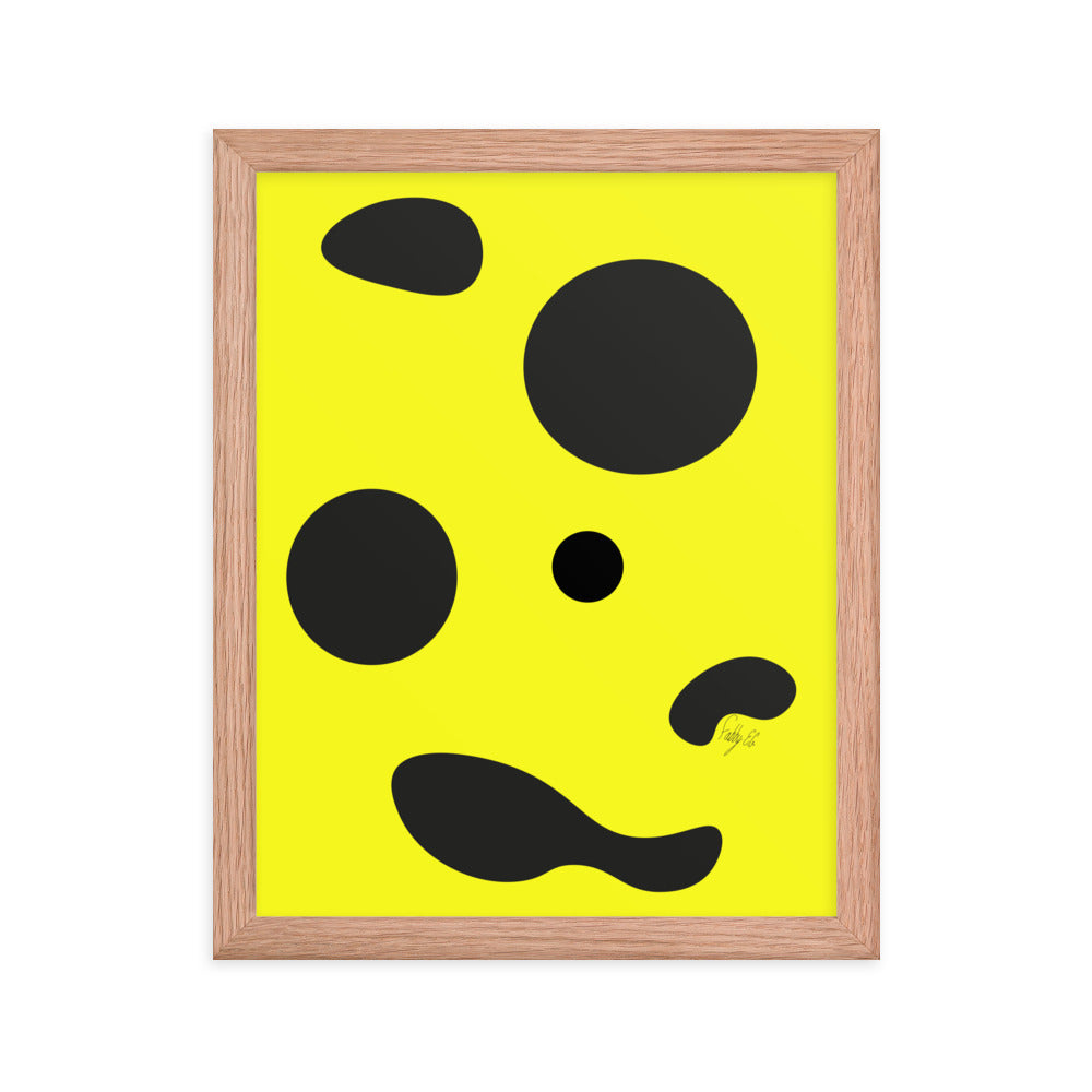 Dots yellow framed poster