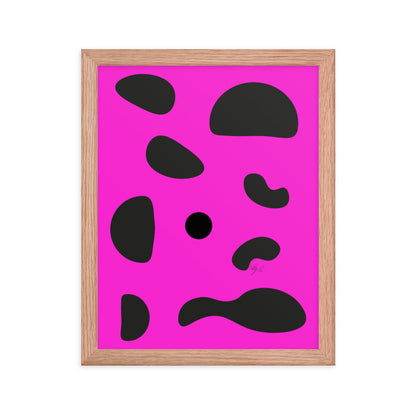 Dots pink framed poster