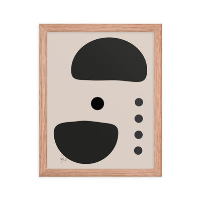 Dots taking sides Light pale framed poster
