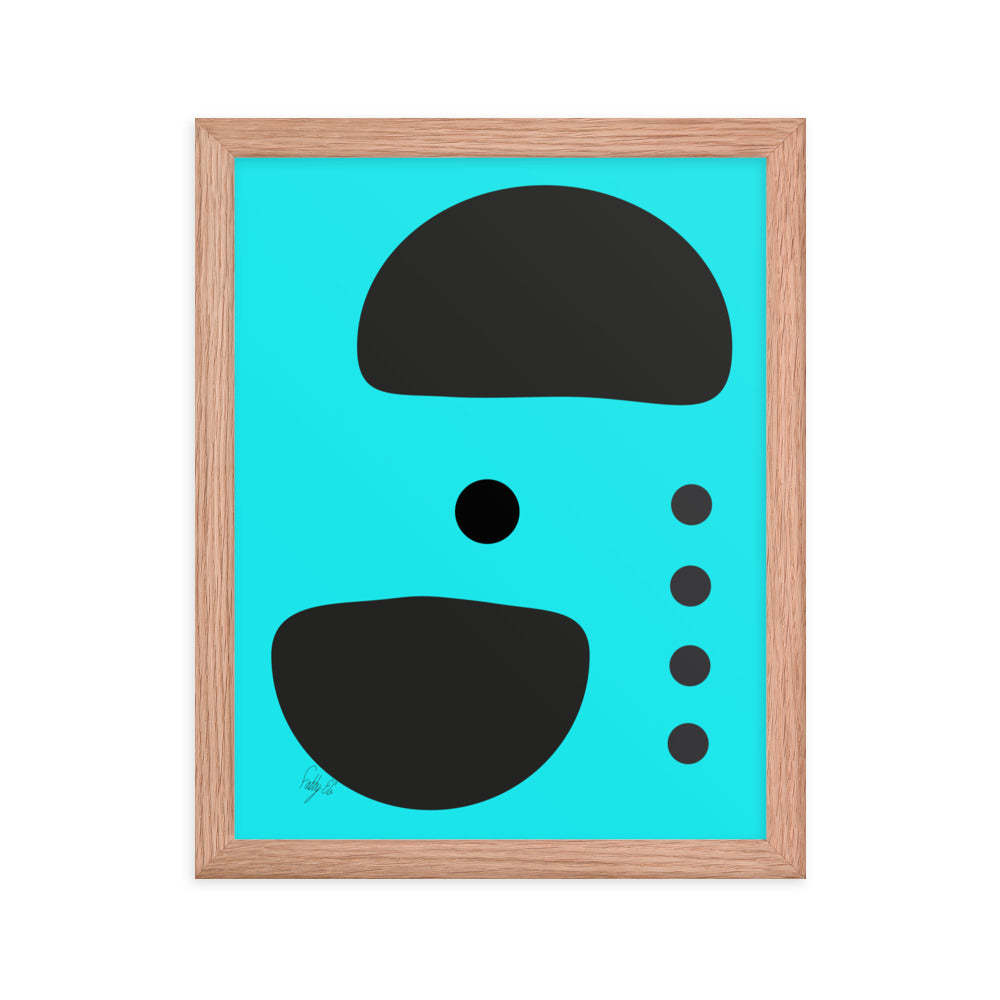 Dots taking sides blue framed poster