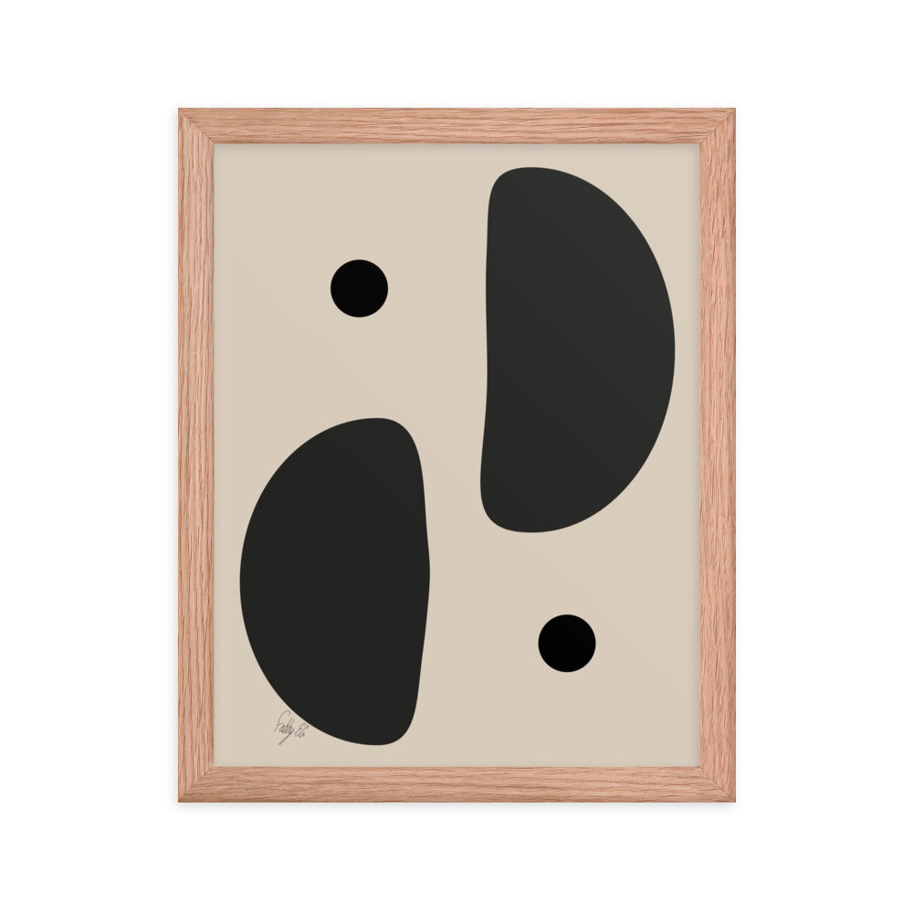 Mirror effect dots pale framed poster