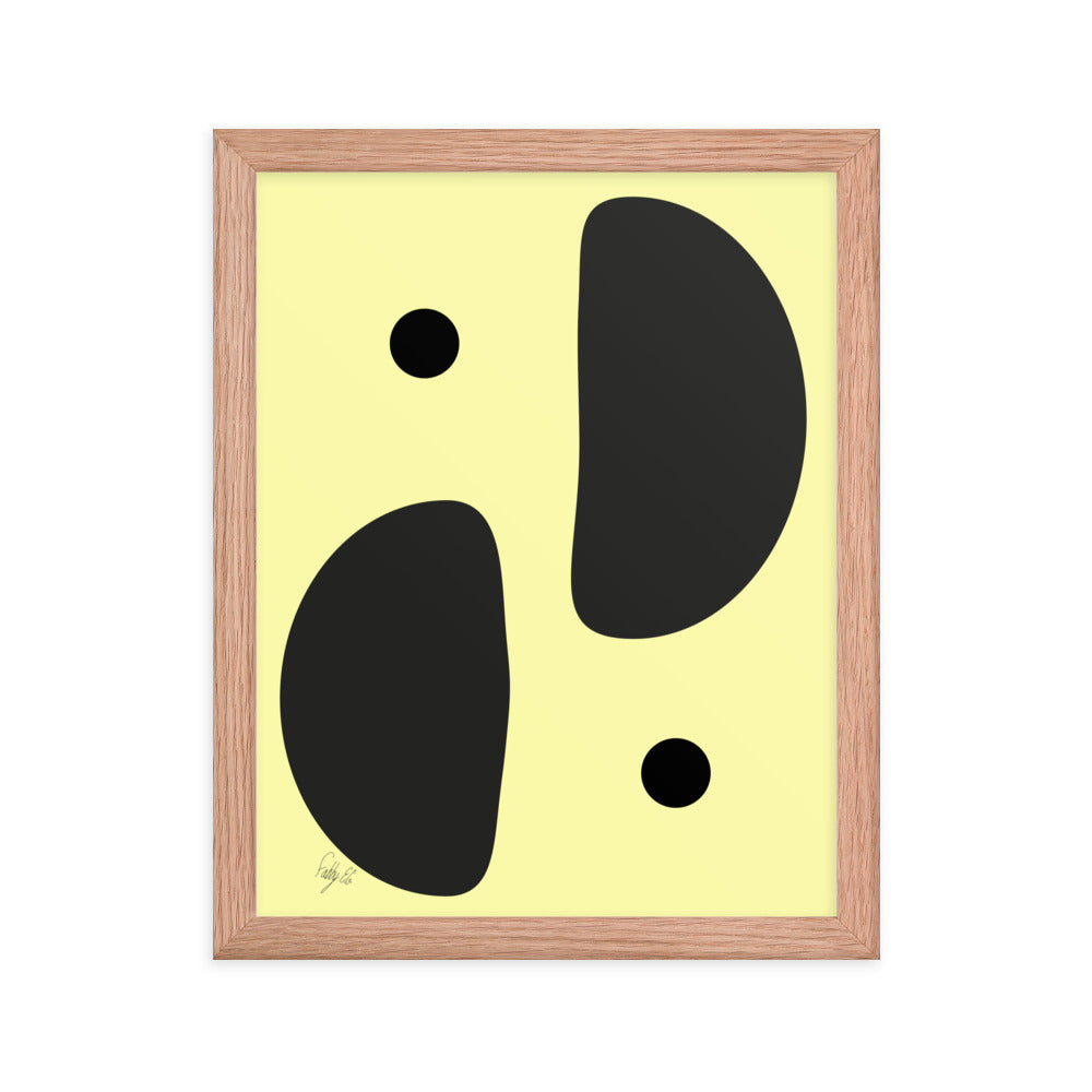 Mirror effect dots yellow warmth framed poster