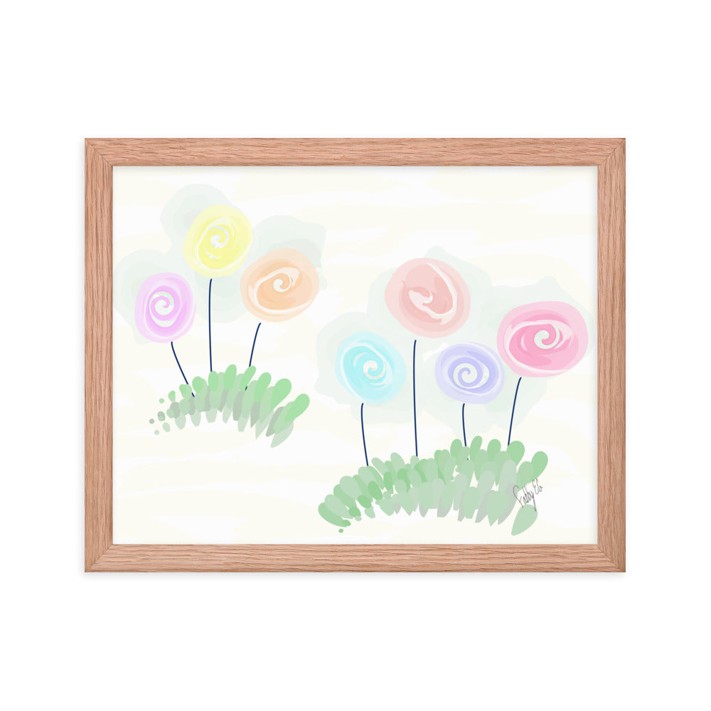 Women’s day flowers framed poster